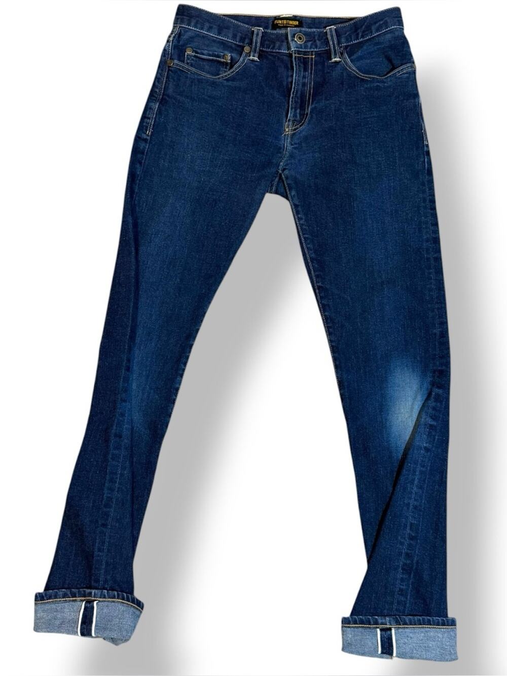 Huckberry Flint & Tinder Stretch Selvedge Straight Tapered Cotton Denim Jeans